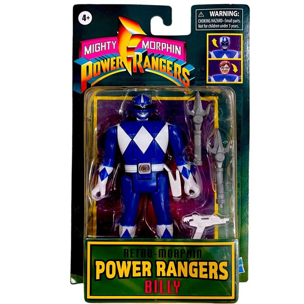 Retro-Morphin Power Rangers Billy Blue Ranger Action Figure, It’s Morphin Time!